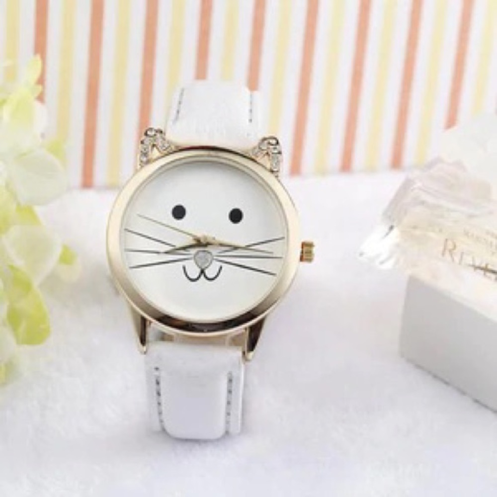 Kitty Face Watch (white) 🐱